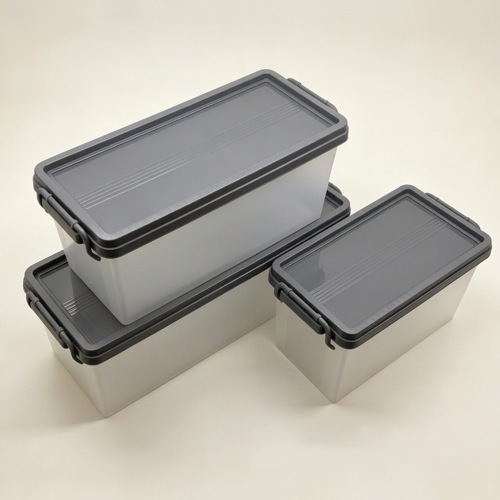 Factory Wholesale Stackable Square Storage Boxes Locking Lid PP Plastic Sealed Waterproof Storage Bin Set Multi-Size Airtight