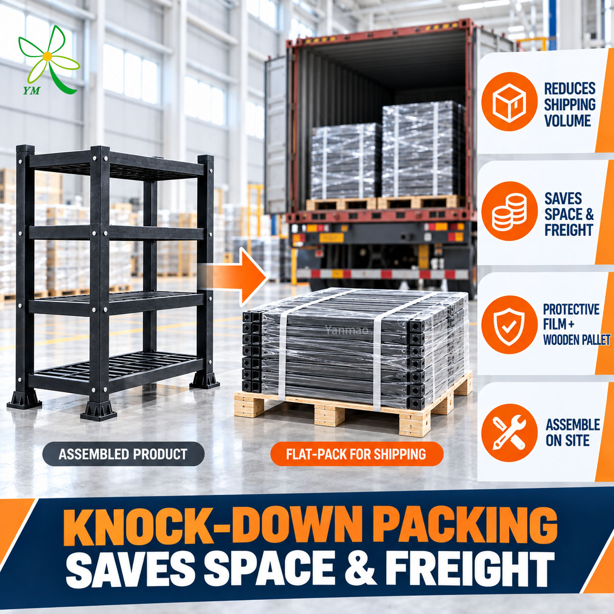 Reliable Manufacturer Screw Assembly Adjustable Custom Color Production Line Storage Shelving FRP Storage Rack Warehouse Rack