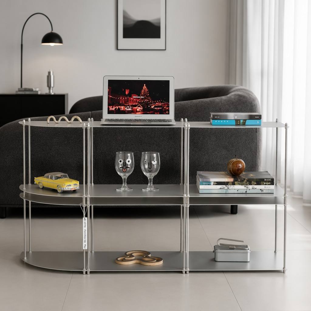 Modern Stainless Steel CD Rack Vinyl Record Storage Shelf Modular Media Player Stand Hifi Equipment Display Rack Wholesale
