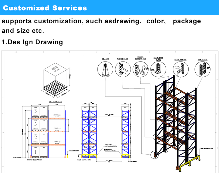 Customized Heavy-Duty Steel Warehouse Pallet System Industrial Racking Pallet Rack Shelving for Industrial Shelves