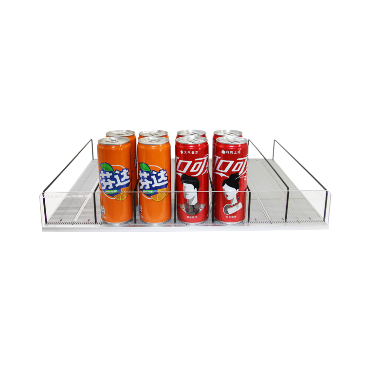 Stores Beverage Fridge Tilt and Gravity Flow Shelf Gravity Roller Shelf Sliding Shelf