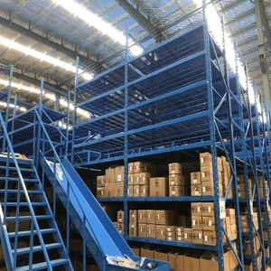 Corrosion Protection Heavy Duty 2-Layer Steel Structure Mezzanine Floor Platform Pallet Storage Racking Powder Coated Finish for