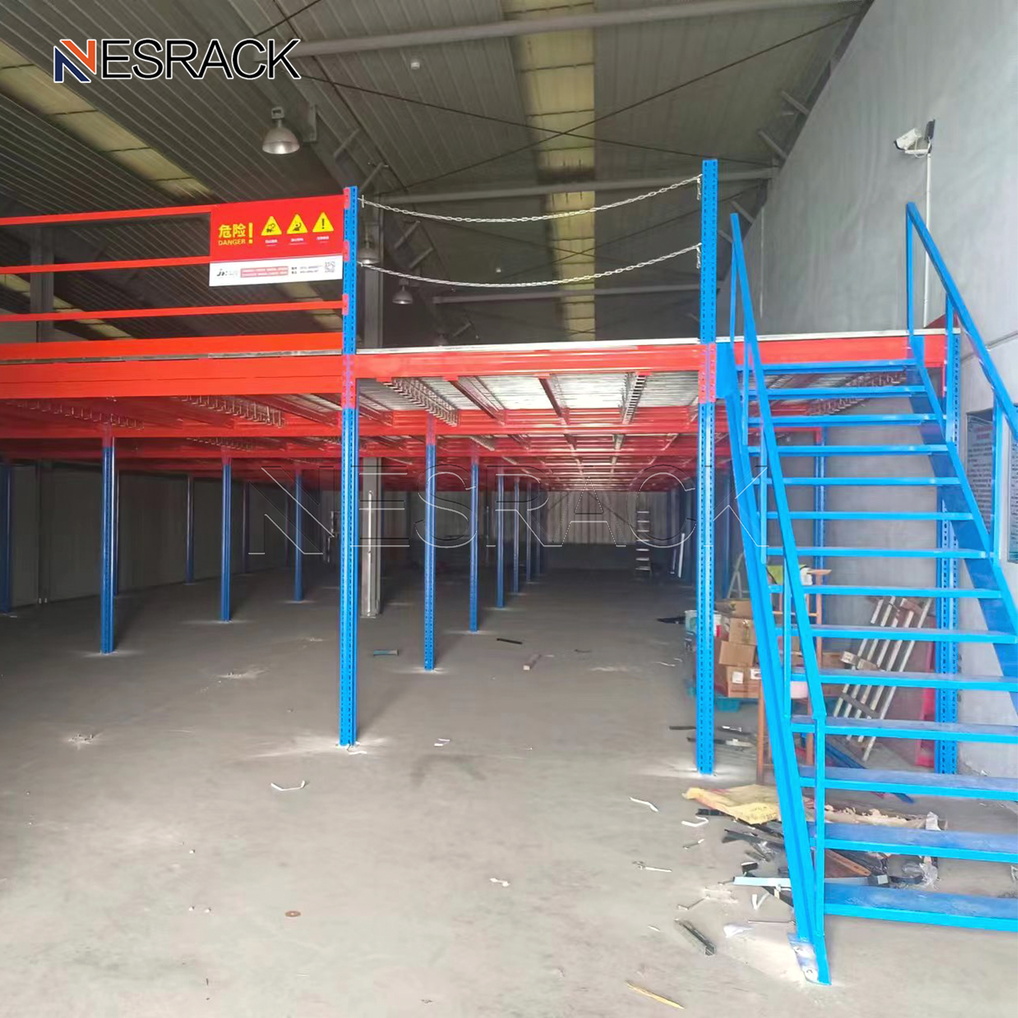Heavy Duty Mezzanine Floor Steel Platform Warehouse Storage Racking with Stairs