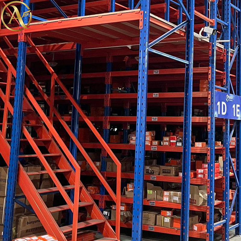 Custom Heavy Metal Interlayer Two-Level Platform Storage Racks Durable Steel Shelving System For Warehouses