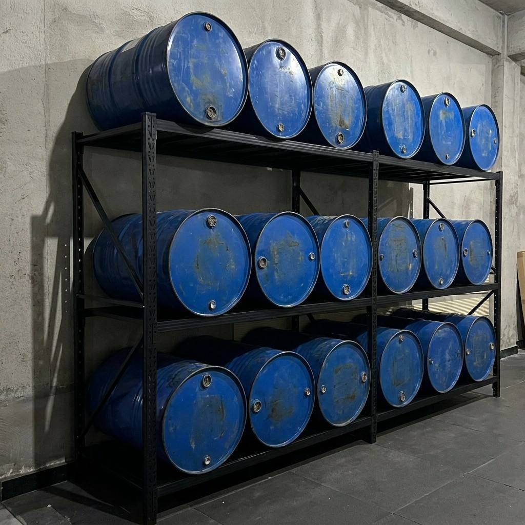 Heavy-Duty Boltless Steel Shelving Unit, 4-Tier Adjustable Warehouse Rack with Teardrop Slots Garage Industrial Storage Shelf