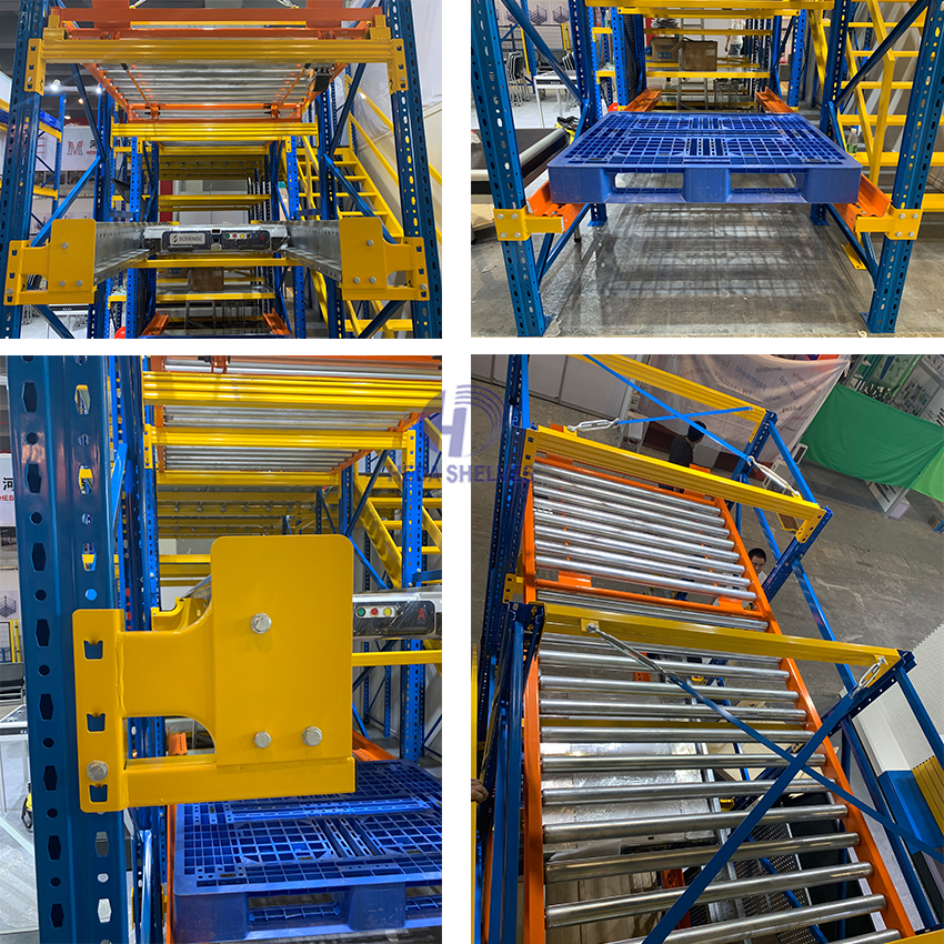 Warehouse High-Density Shuttle Rack System Asrs 4-Way Shuttle Racking Four Way For Cold Storage Shuttle Rack FIFO &amp; LIFO
