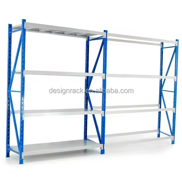 Easily Assemble Garage Storage Racks 4 Layers Long Span Shelving Rack Set