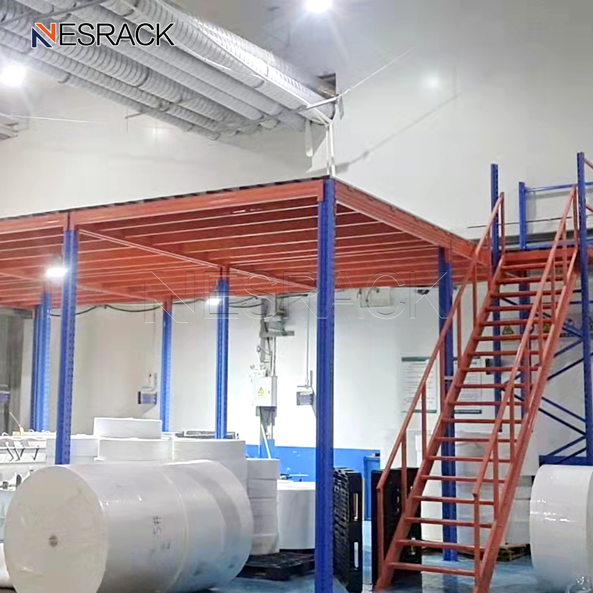 Heavy Duty Mezzanine Floor Steel Platform Warehouse Storage Racking with Stairs