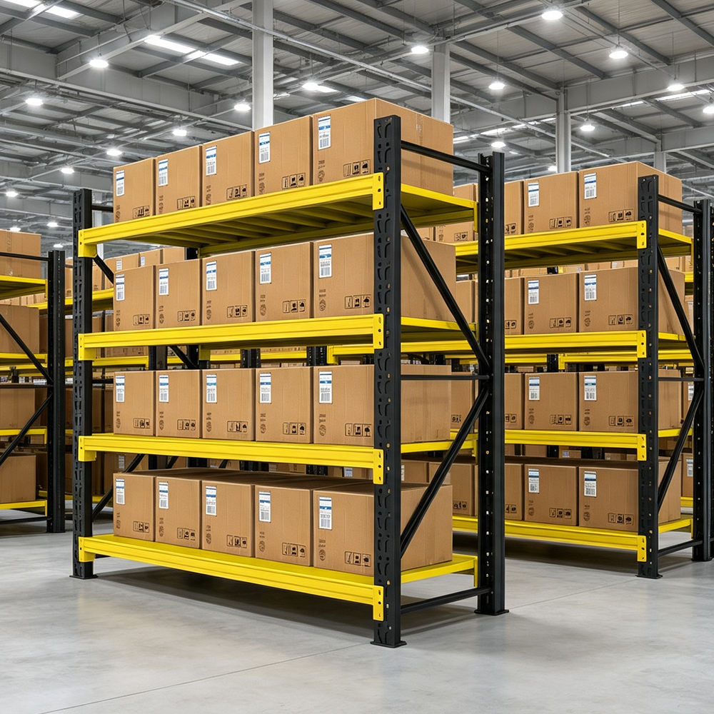 Factory Price 5 Layer Adjustable Steel Warehouse Storage Rack Shelving Units 200kg-500kg Stacking Racks &amp; Shelves Metal Material