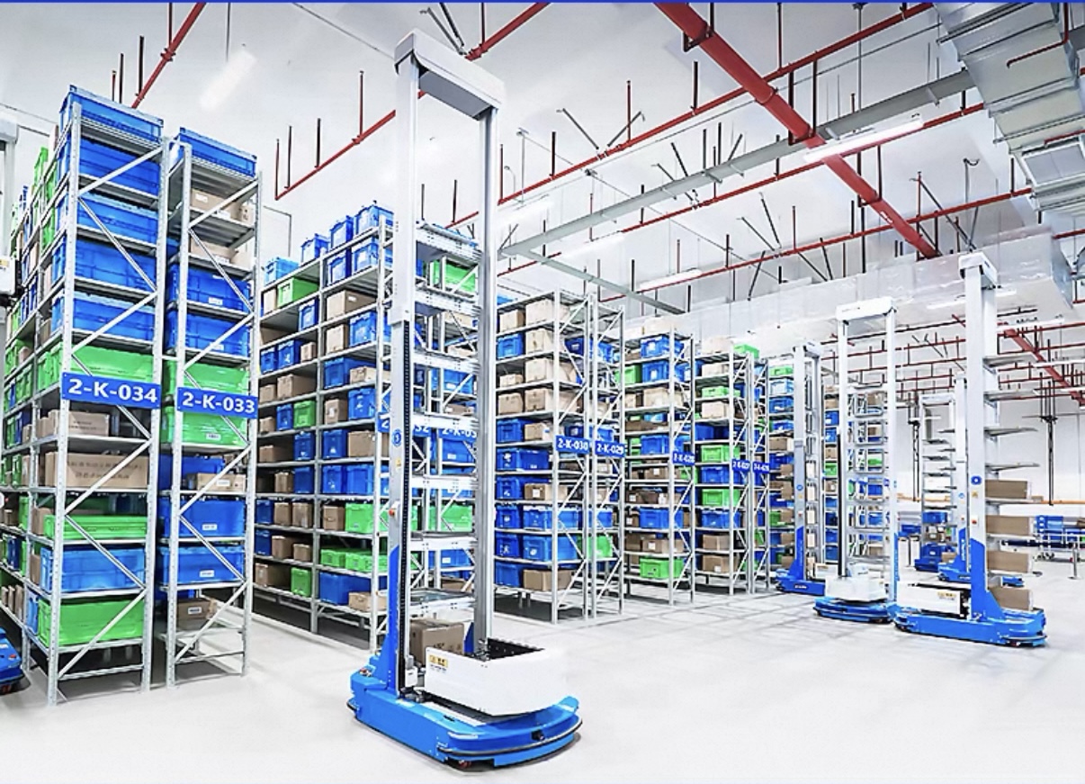 Automatic Warehouse Storage Rack For AGV Bin Robot Industrial Logistics Shelving System High Density Tote Rack Shelving Unit