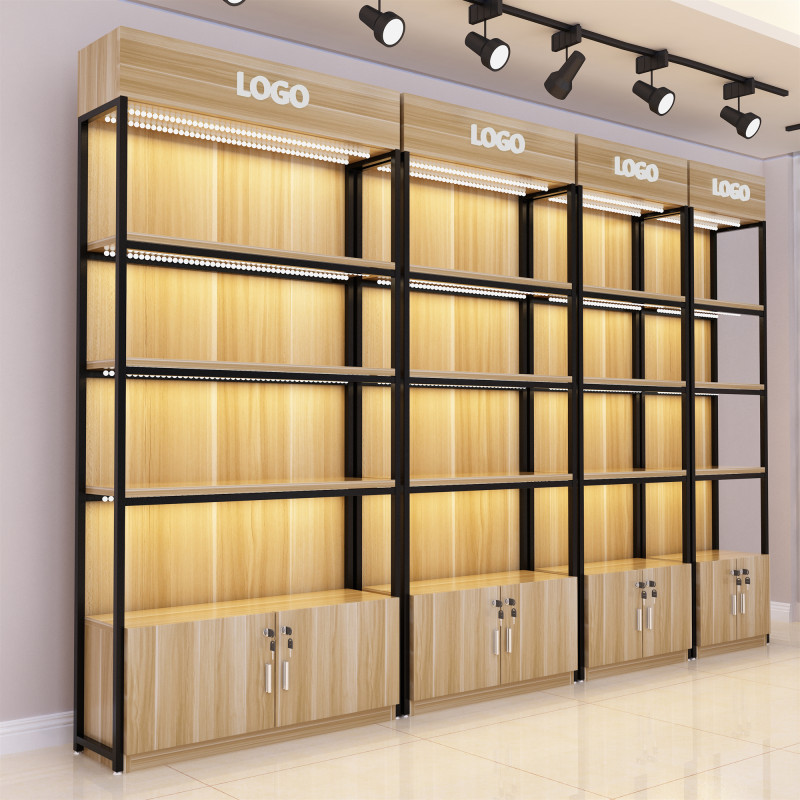 Supermarket Wooden Retail Shelving Display Shop Shelves Cosmetic Grocery Display Convenience Store Rack Shelves For Retail Store