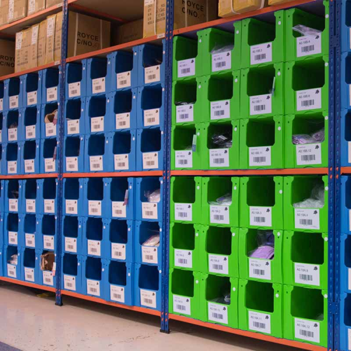 Storage In Warehouse Or Supermarket Stackable Warehouse Storage Bin Corflute Plastic Clothing Parts Shelf Picking Bins
