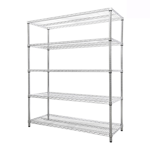 Heavy Duty 5 Tier Chrome Metal Storage Wire Shelf chrome wire shelving unit