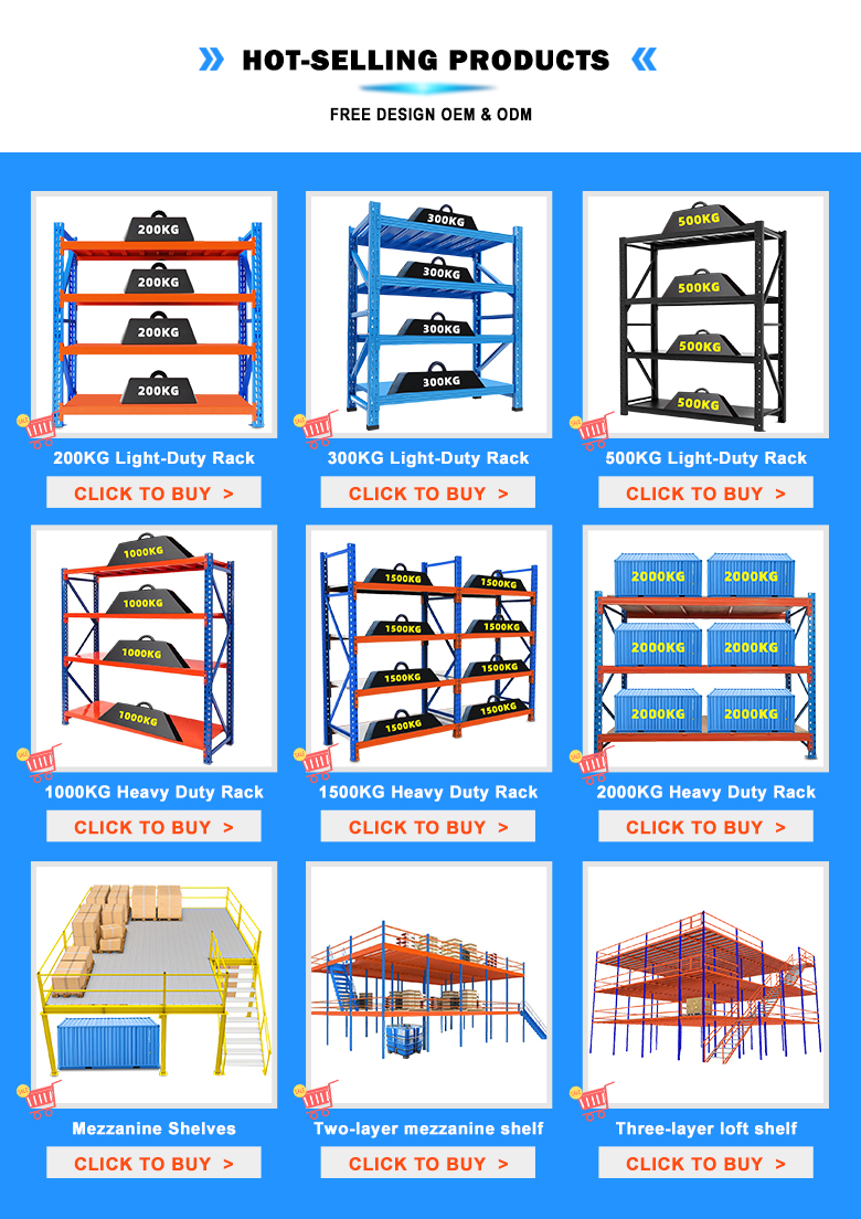 Custom Heavy Metal Interlayer Two-Level Platform Storage Racks Durable Steel Shelving System for Warehouses