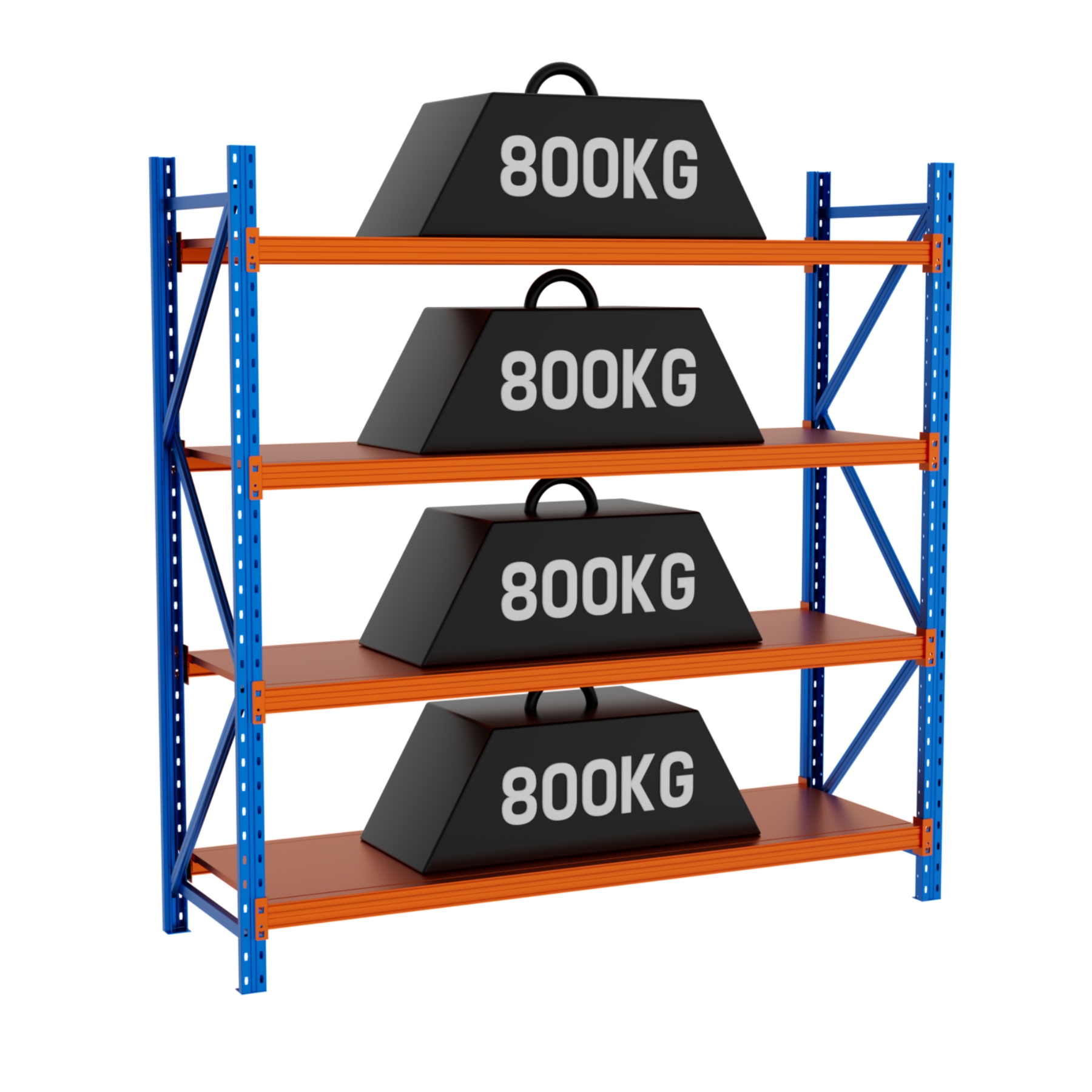 Factory Direct 4-Layer 800kg Medium Heavy Duty Pallet Racking System Steel Adjustable Longspan Warehouse Storage Pallet Racks