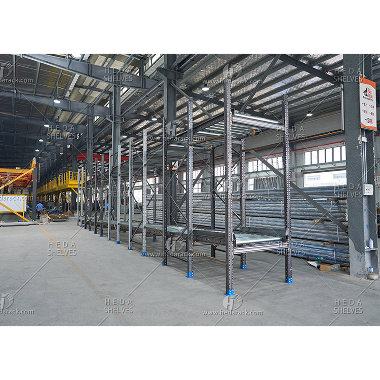 Heda Heavy Duty Gravity Flow Rack With Roller Tracks For Warehouse Storage Gravity Roller Rack