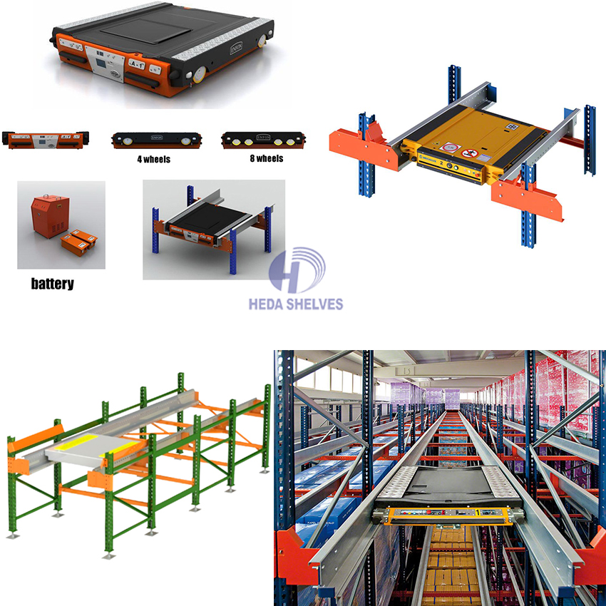 Heda Shelves Four Way Shuttle Rack Warehouse Racking Shuttle Automatic 4-Way Shuttle Racking Pallet Racking System