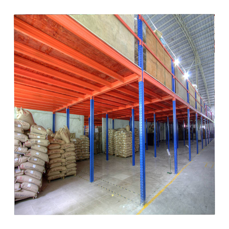 HUAWU 1000kg/sqm 2-Layer Mezzanine Floor System Steel Q235 Corrosion Protected Electrostatic Powder Coated Warehouse Platform