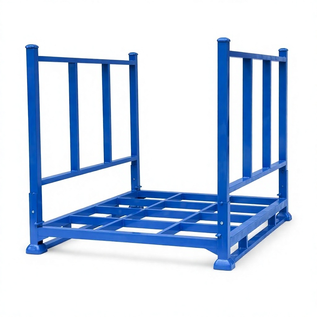 OEM Customization Foldable Movable Portable Metal Pallet Detachable Stacking Storage Rack 400kg Capacity