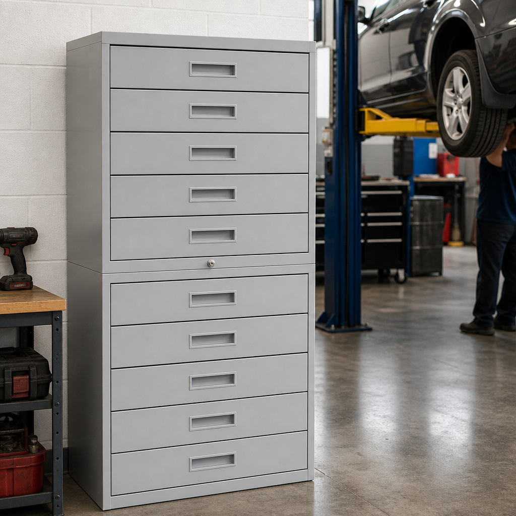 Multi-Purpose Drawer Cabinet For Workshop / Lab / Warehouse / Archive - Durable Steel Storage With Lockable Drawers