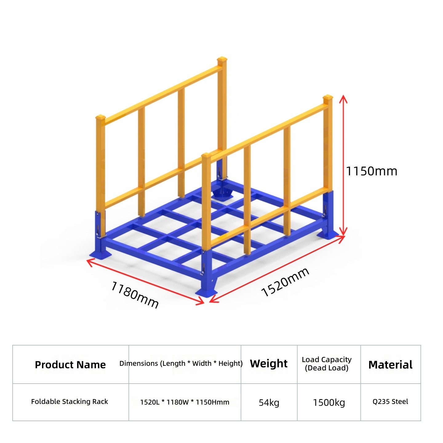 Removable Folding Stacking Rack Workshop Warehouse Cloth Rack Coiled Material Cloth Roll Stacking Rack Metal Folding Pallet