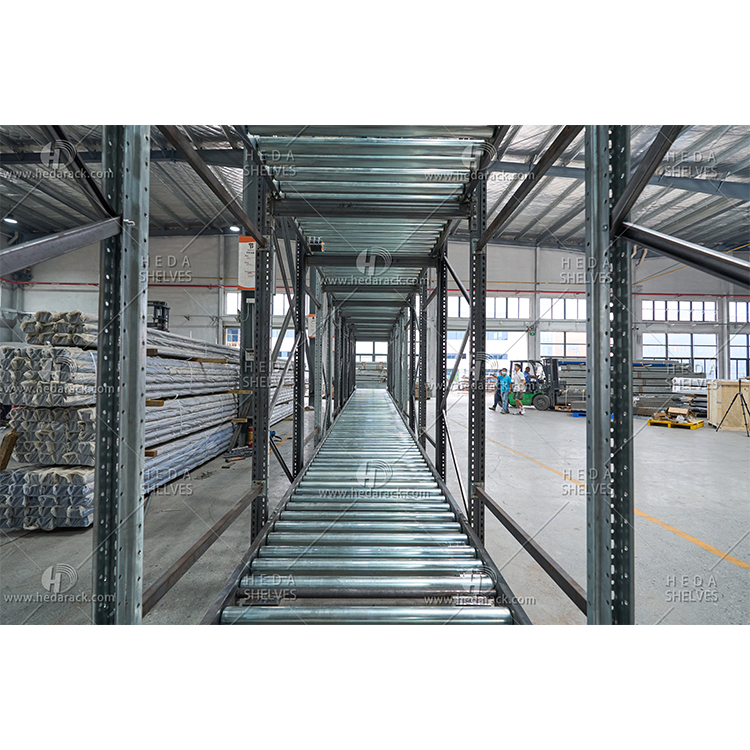 Heda Heavy Duty Gravity Flow Rack With Roller Tracks For Warehouse Storage Gravity Roller Rack