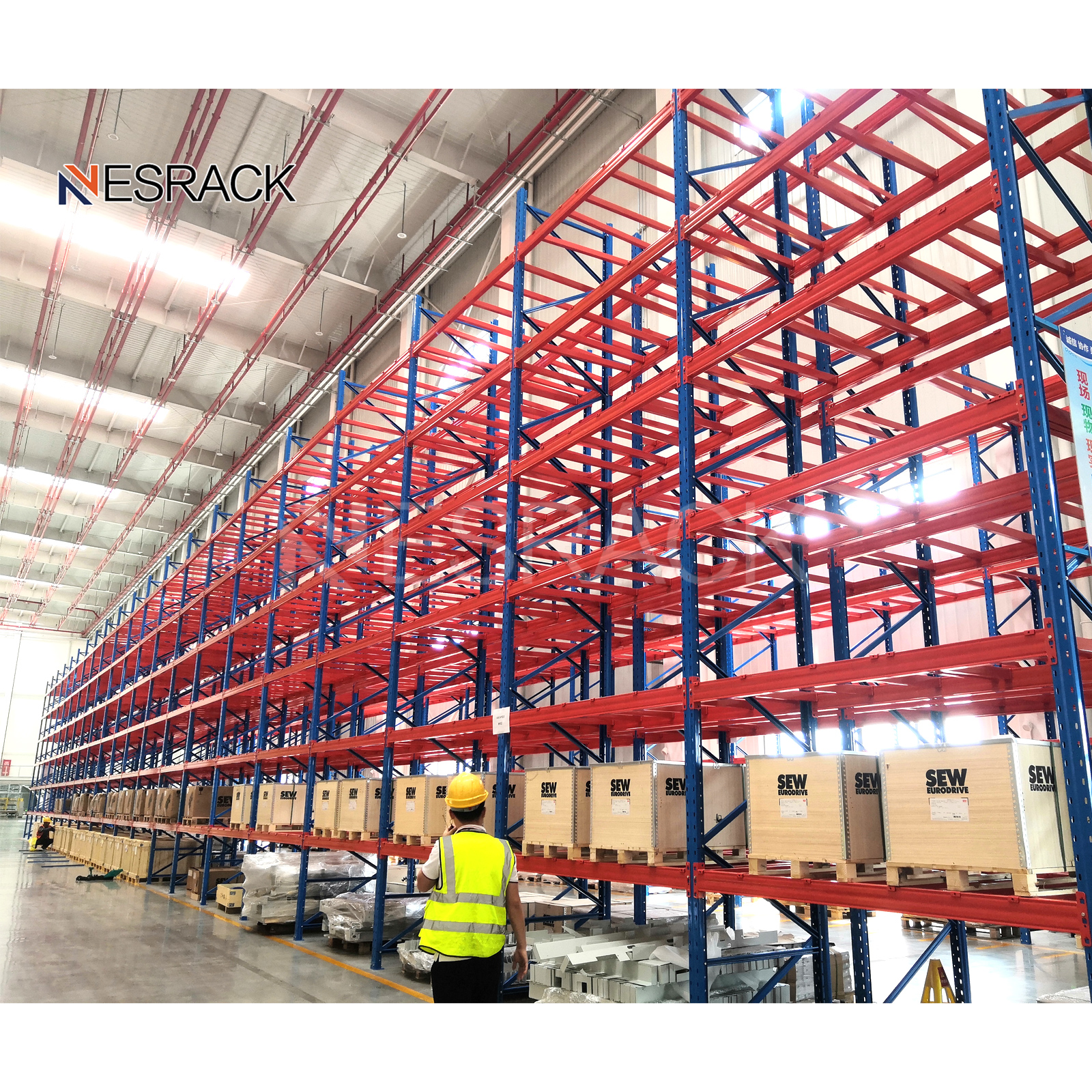 Heavy Duty Shelving 3000KGS Large Capacity Warehouse Storage Pallet Rack Shelving Unit Each Layer Stacking Racks & Shelves