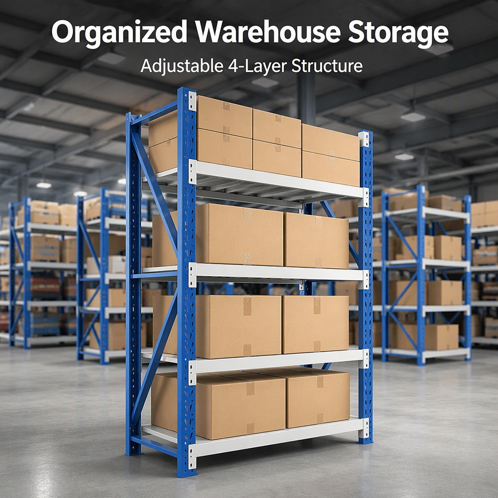 Industrial Longspan Shelving Unit Cold Rolled Steel Storage Rack Heavy Duty Warehouse Racking System for Logistics Center