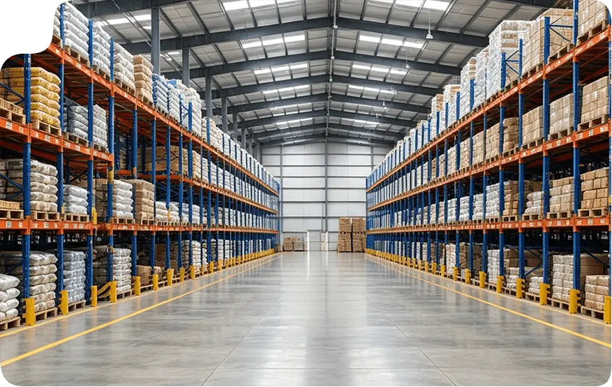 Agriculture warehouse racking for grain, seed and fertilizer