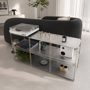 Modern Stainless Steel CD Rack Vinyl Record Storage Shelf Modular Media Player Stand Hifi Equipment Display Rack Wholesale