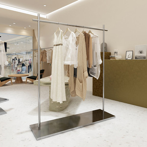 Net Red Custom Stainless Steel Floor Hanger Women's Clothing Store Display Rack Selling Clothes Shelf Nakajima Display Rack