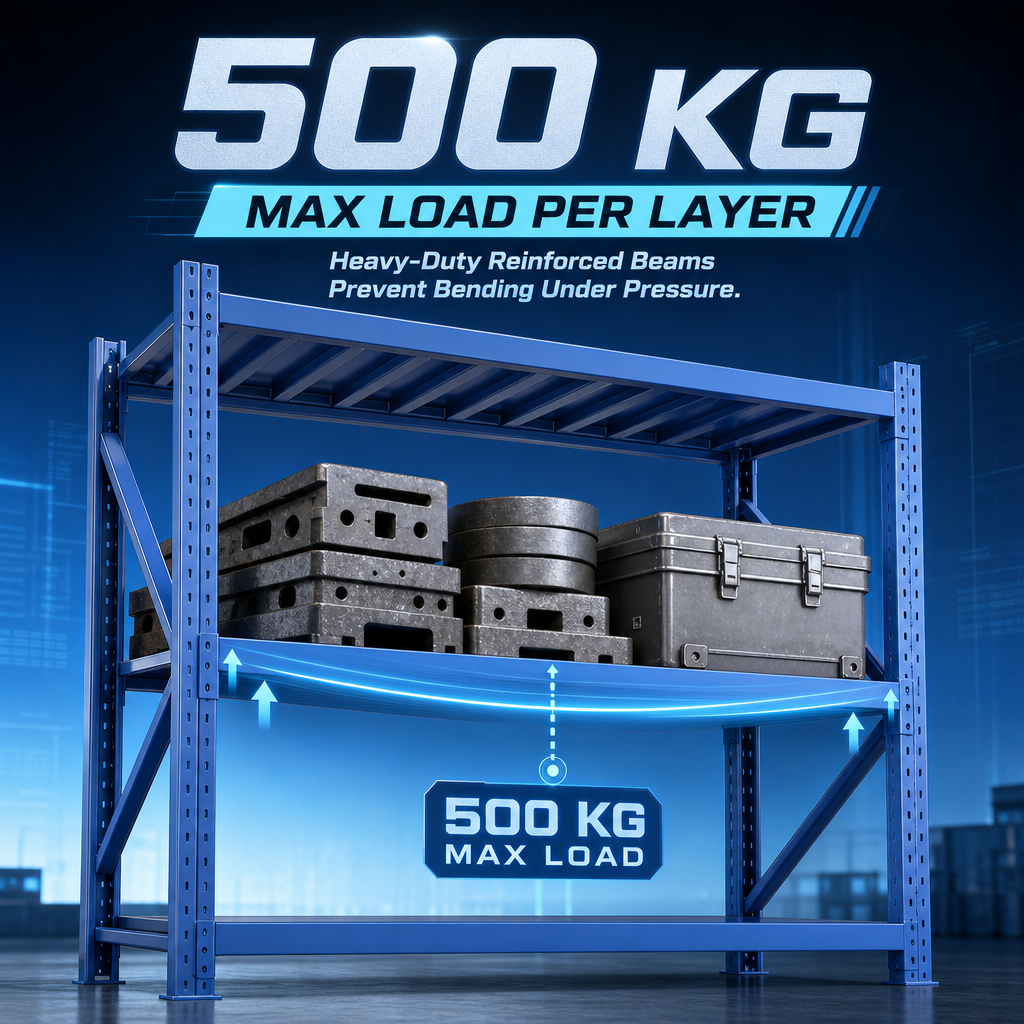 Multi-Level Long Span Boltless Warehouse Rack 500kg Capacity Industrial Steel Shelving Anti-Corrosion Boltless Pallet Racking