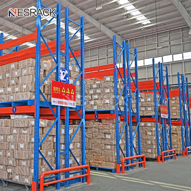 High Density Heavy Duty Steel Storage Warehouse Rack Very Narrow Aisle VNA Selective Pallet Racking