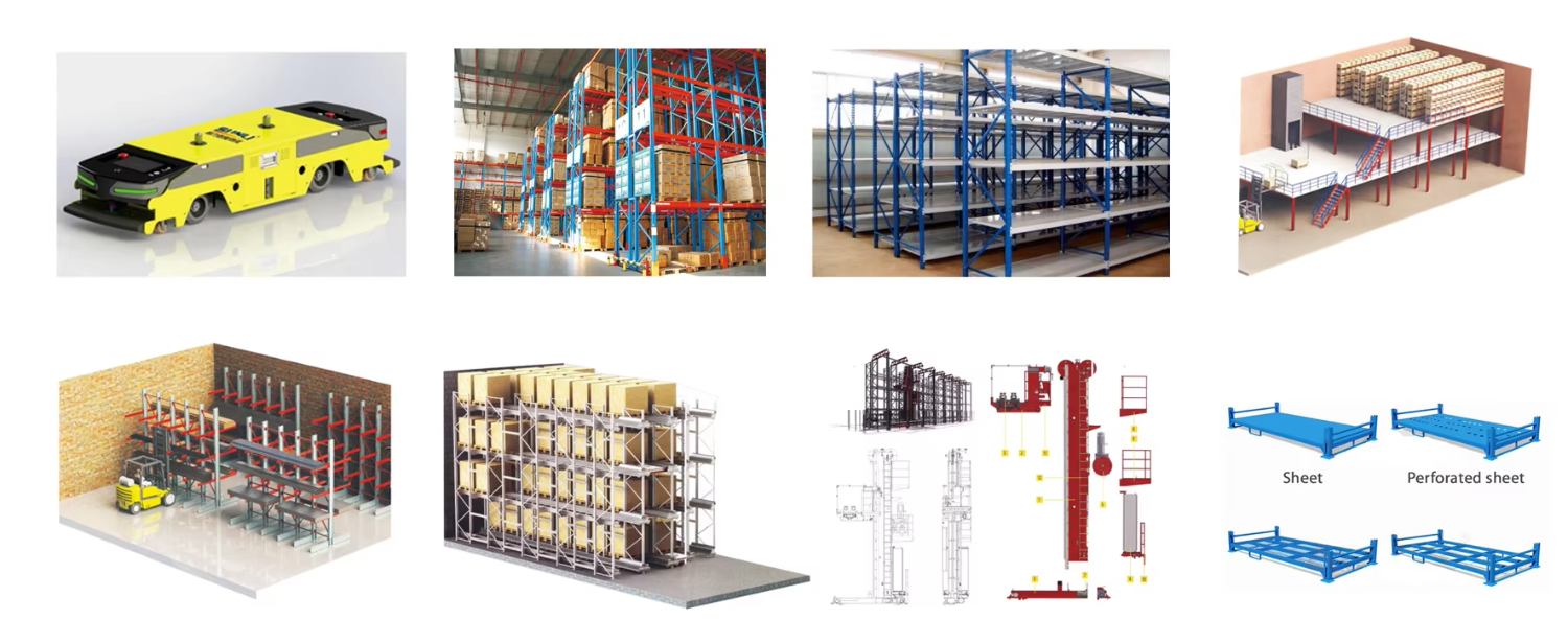 SHUNLI SL-AS004 China Factory Customized Heavy Duty Automated AS&RS Pallet Stacking Rack Alloy Steel 500kg-1500kg Capacity OEM