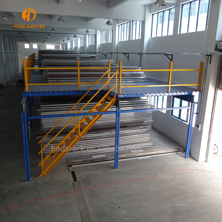 Warehouse Rack Supported Mezzanine Floor System Multi-level Shelf Steel Platform CE ISO9001