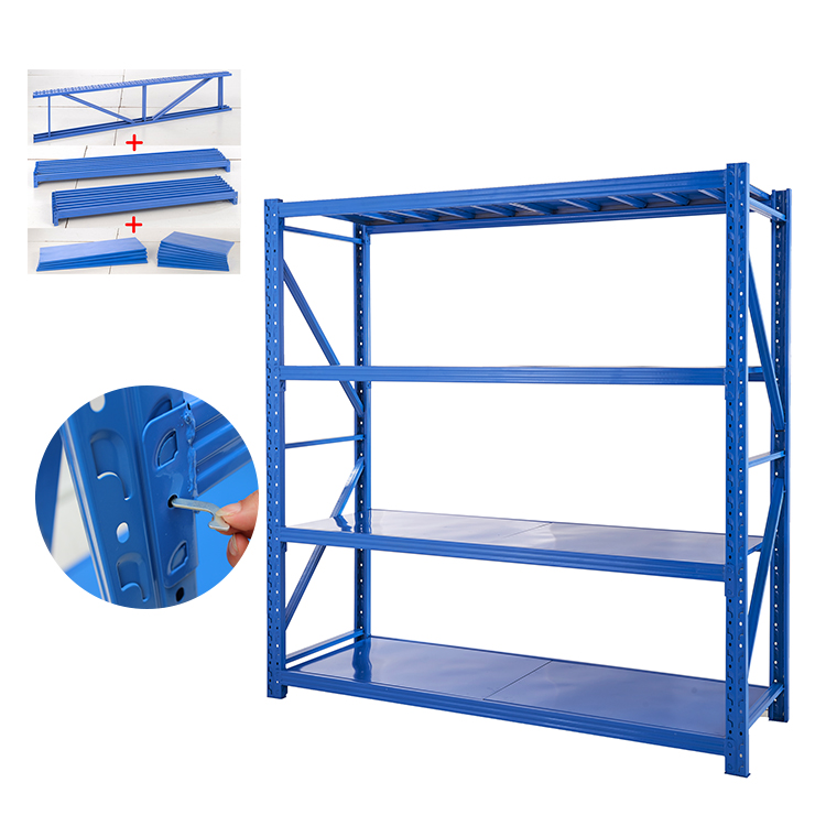 4 Layers 2000*600*2000mm Adjustable 200-500kg Storage Light Duty Shelves Long-span Racking for Warehouse