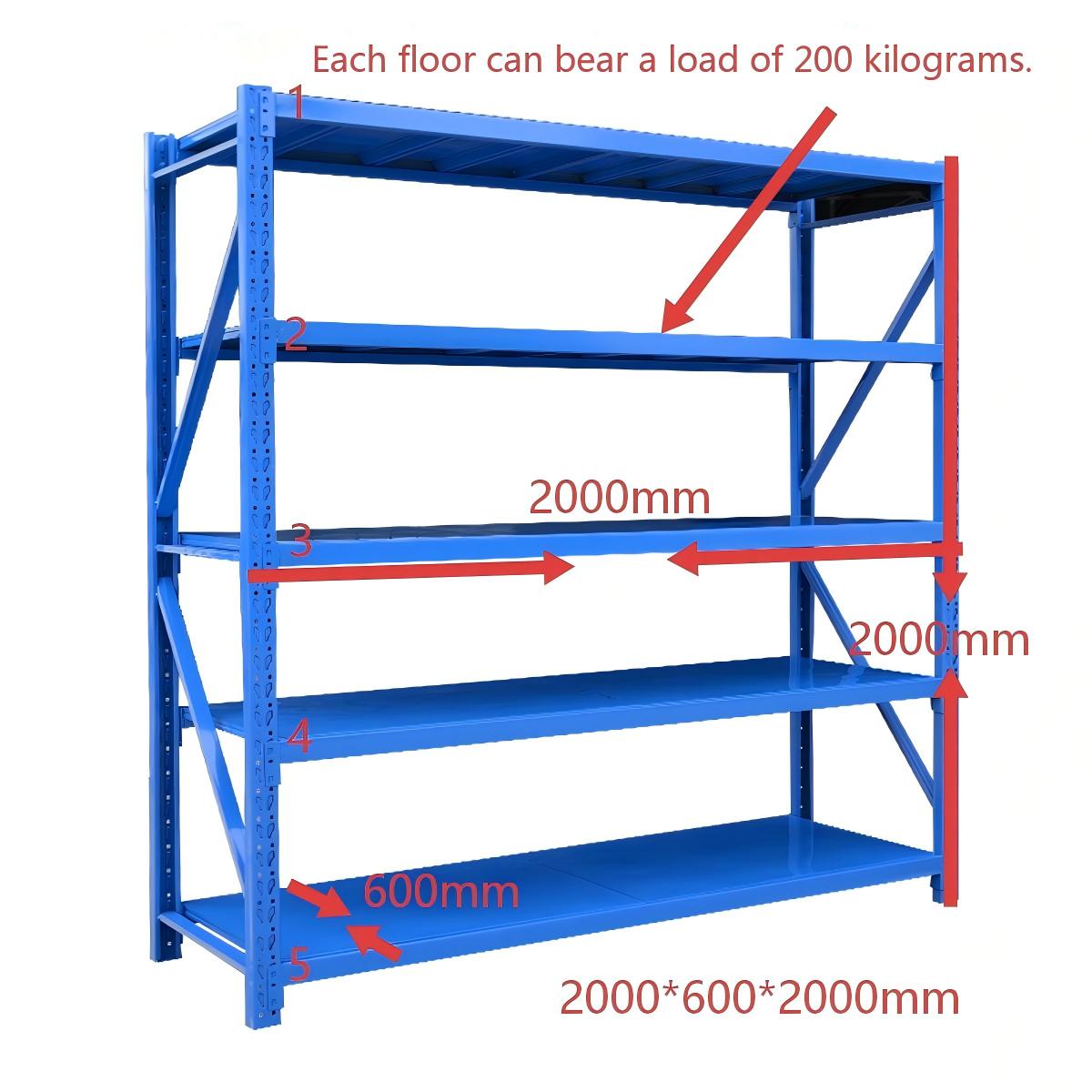 200KG JiaGong Adjustable Steel Selective Beam Pallet Rack with Powder Coated Surface for Supermarket and Warehouse Storage