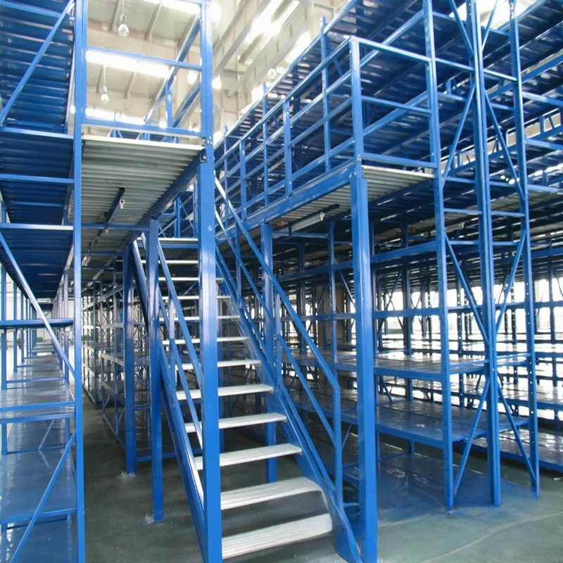 Corrosion Protection Heavy Duty 2-Layer Steel Structure Mezzanine Floor Platform Pallet Storage Racking Powder Coated Finish for