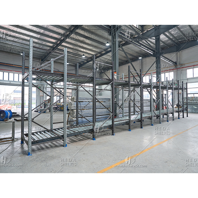 Heda Heavy Duty Gravity Flow Rack With Roller Tracks For Warehouse Storage Gravity Roller Rack