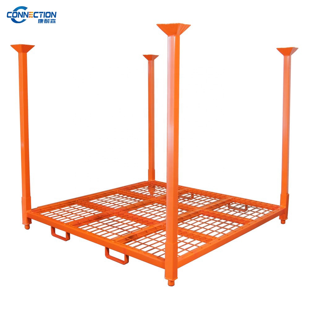 Customized Warehouse Heavy Duty Portable Rack Metal Spare Steel Detachable Stackable Pallet Tire Storage System 1000KG Powder