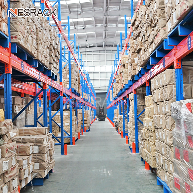 High Density Heavy Duty Steel Storage Warehouse Rack Very Narrow Aisle VNA Selective Pallet Racking