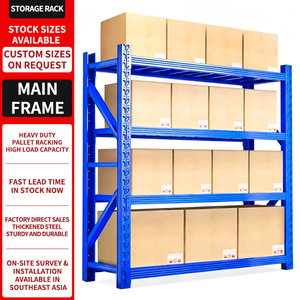 Heavy Duty Adjustable 3-Layer Cold Rolled Steel Epoxy Coated Storage Rack 300kg 500kg Per Layer For Warehouse Factory Storage