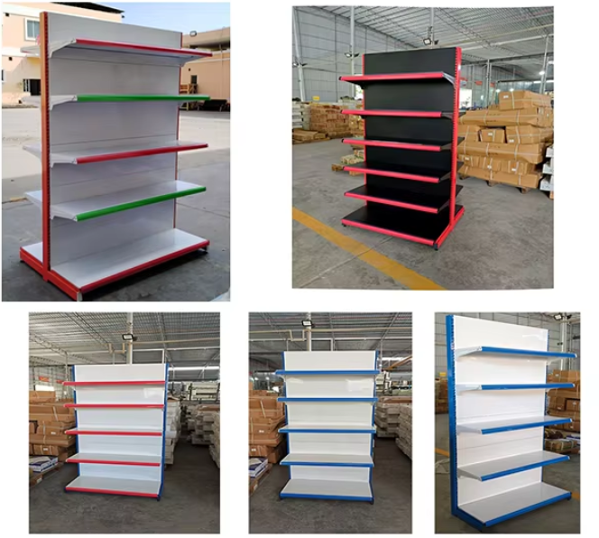 Light Duty Steel Supermarket Gondola Shelving System | Adjustable Grocery Store Display Rack for Retail & Warehouse