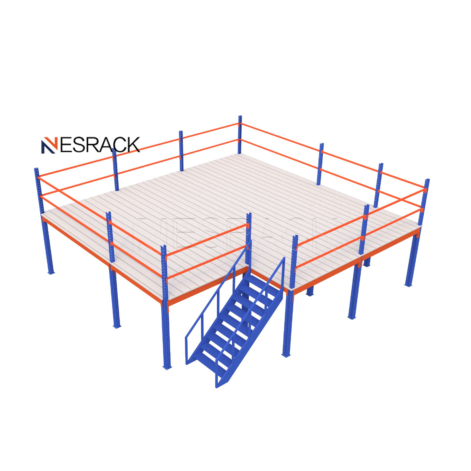 Heavy Duty Mezzanine Floor Steel Platform Warehouse Storage Racking with Stairs