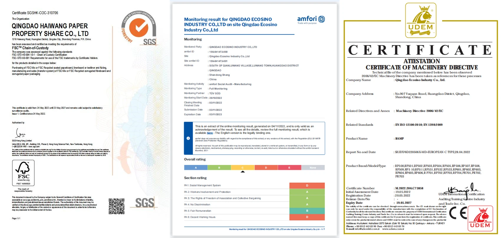 Certifications