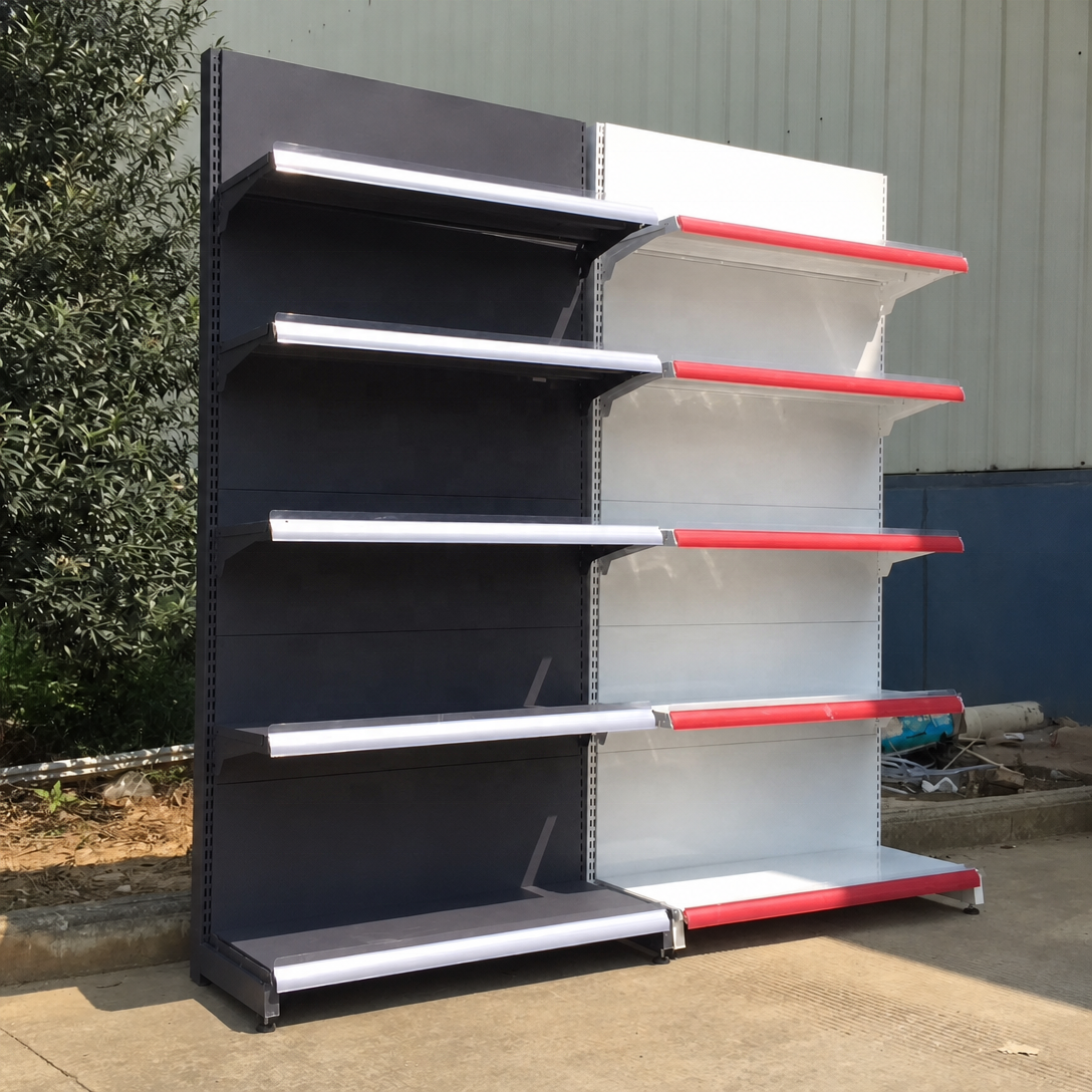 Light Duty Steel Supermarket Gondola Shelving System | Adjustable Grocery Store Display Rack for Retail &amp; Warehouse