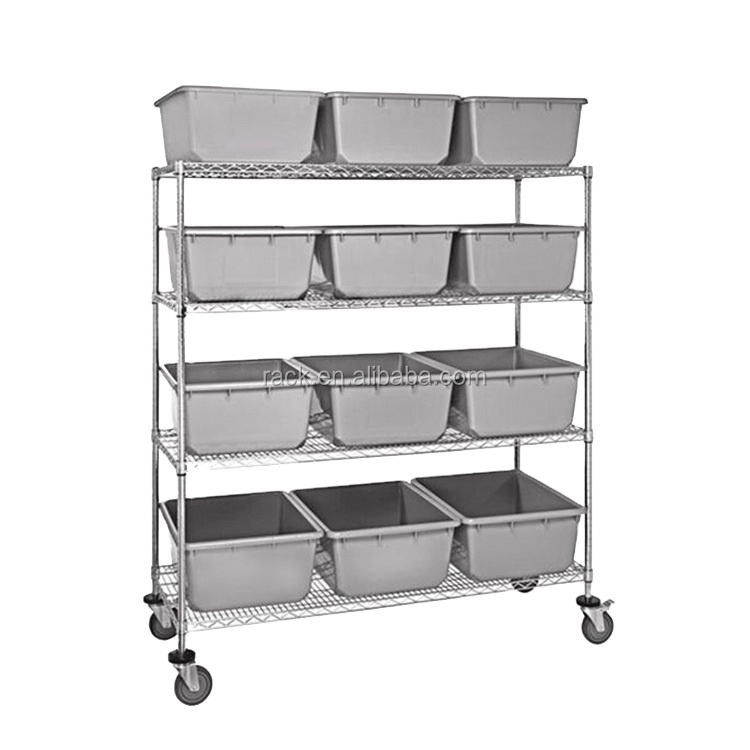 Multi-Use Storage Shelf 4 Layer Industrial Stainless Steel Wire Rack Specifications