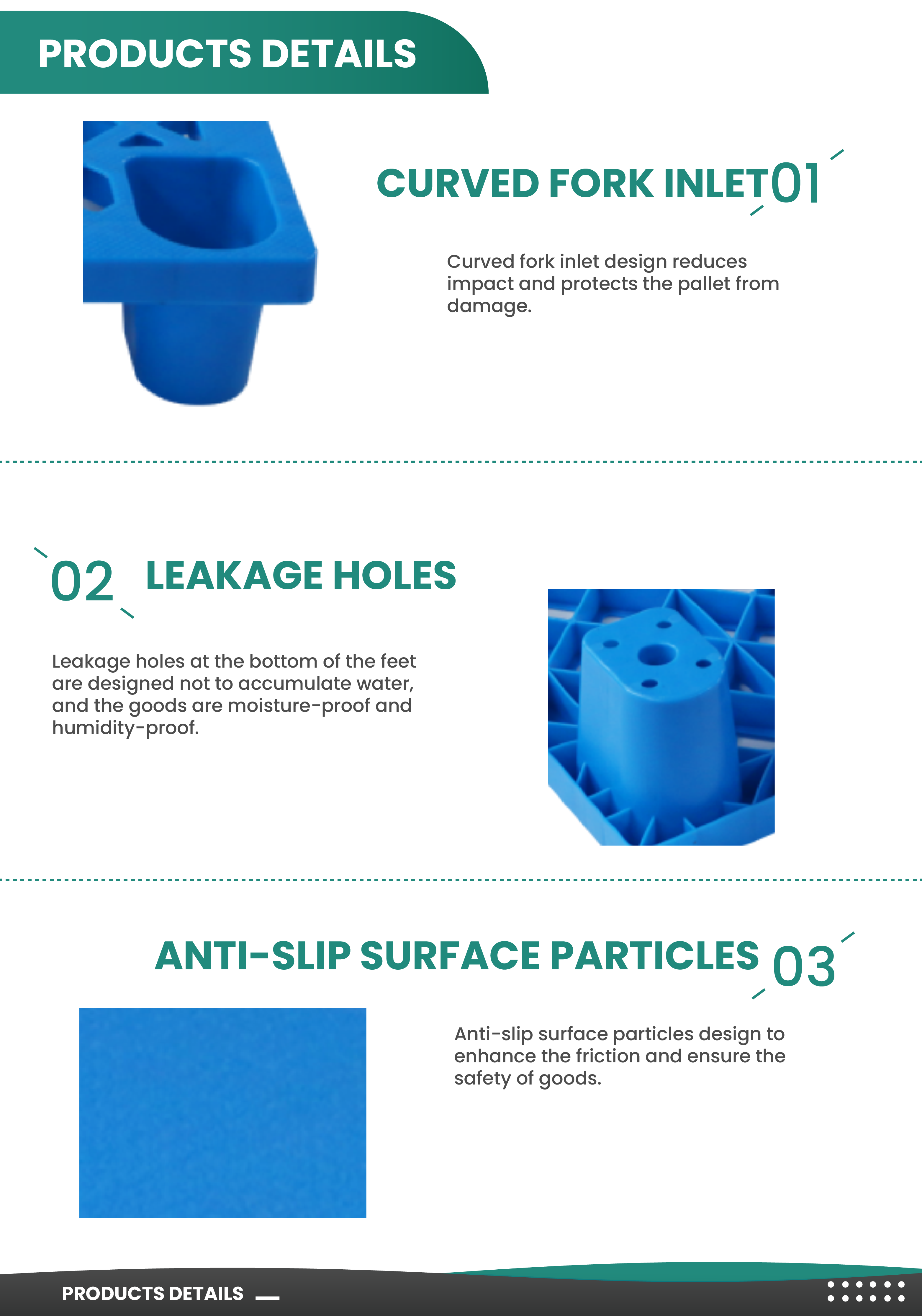 Plastic pallet bottom structure