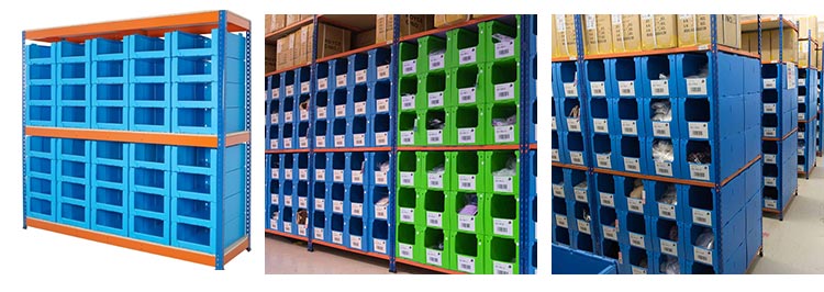Storage in Warehouse or Supermarket Stackable Warehouse Storage Bin Corflute Plastic Clothing Parts Shelf Picking Bins