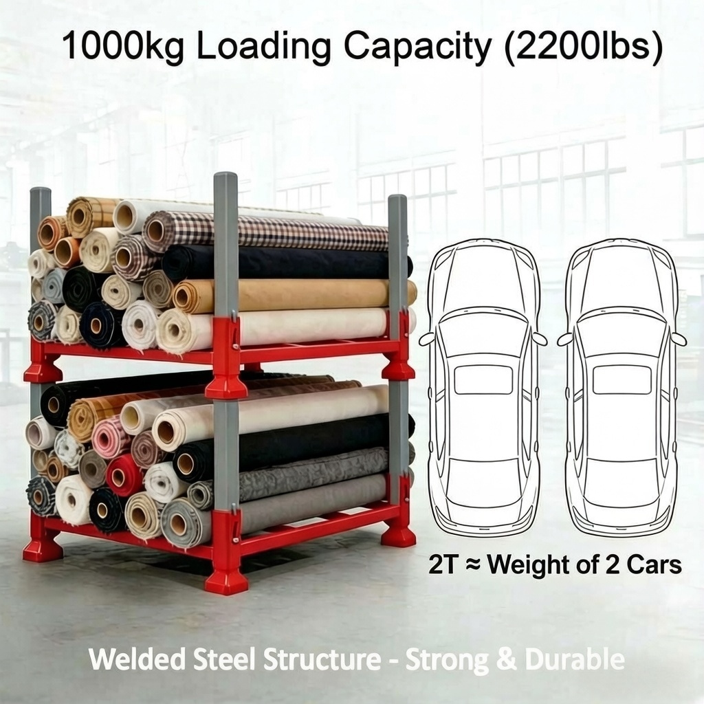 TER Customized Blue Heavy Duty Foldable Stacking Fabric Roll Storage Pallet Rack Steel Warehouse Metal Shelving System